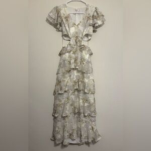 Storia Floral Tiered Ruffle Maxi Dress